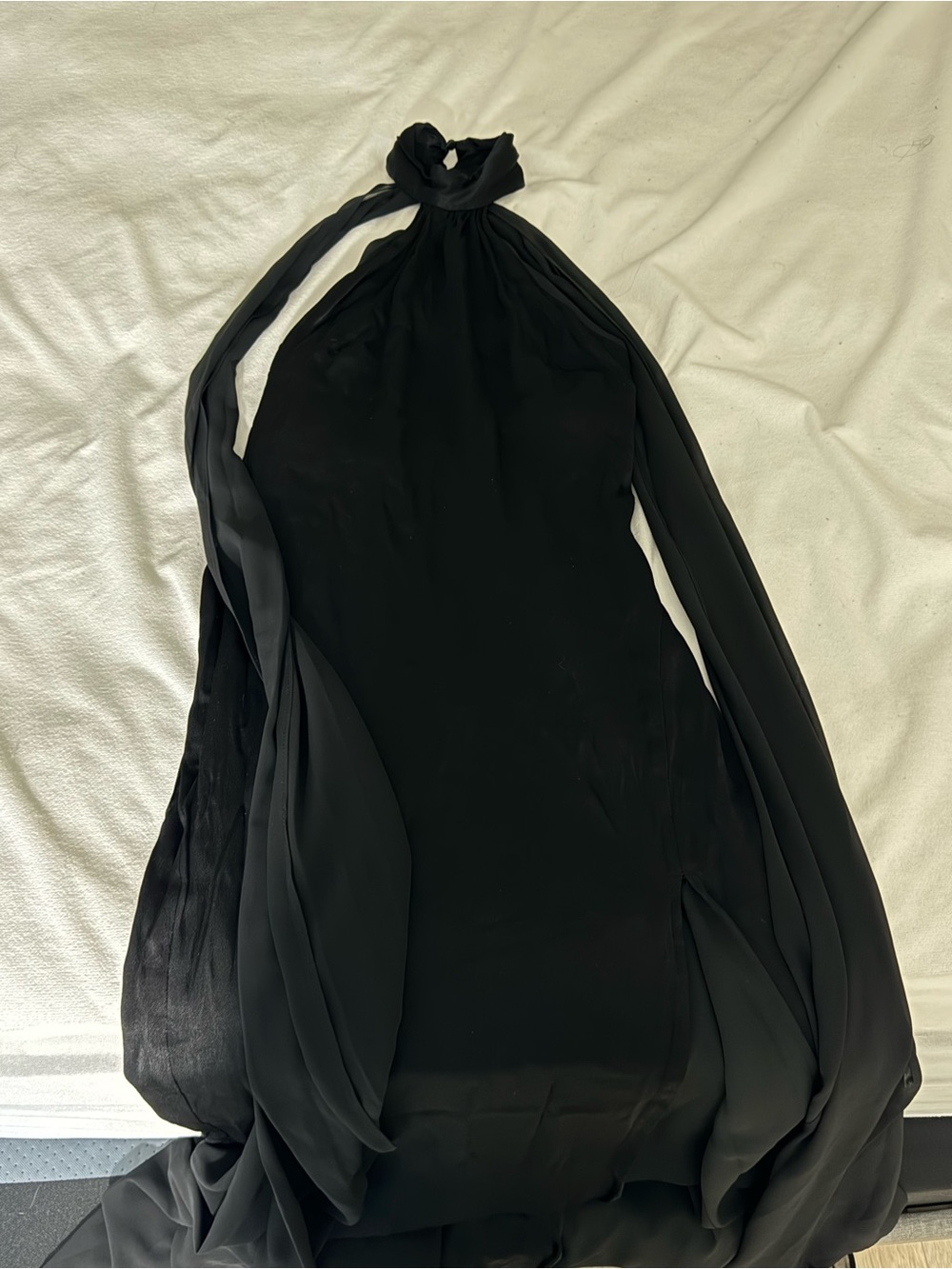 Hello Molly Effortless Luxe Halter Satin Maxi Dress Black